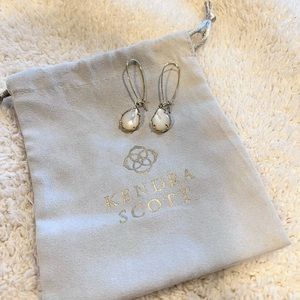 Kendra Scott Earrings- opaque white in gold